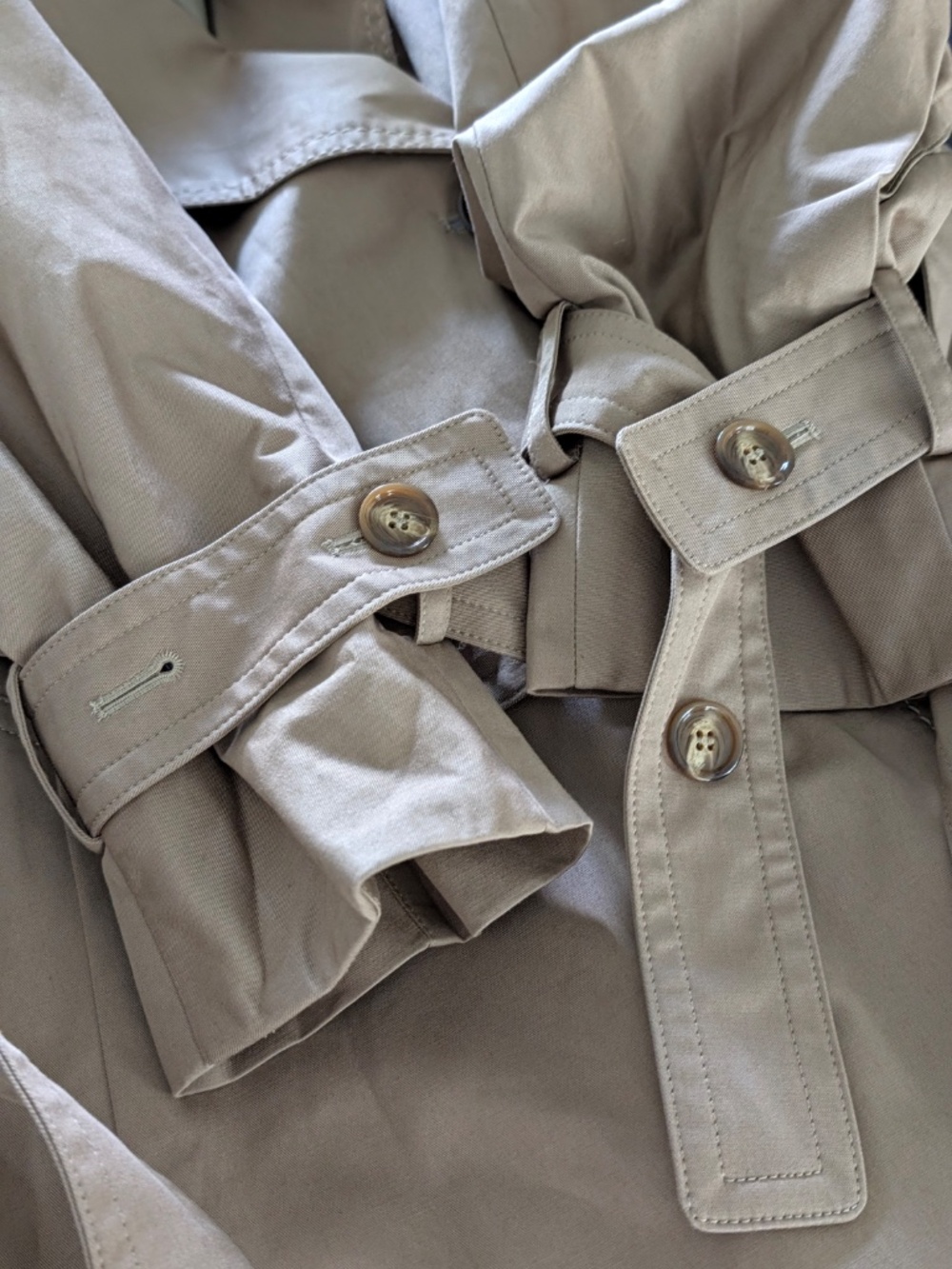Acne Studios Odande Double Breasted Belted Trench Coat FR 34 US 2 Cold Beige NWT - Picture 15 of 15